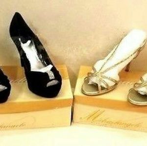Women's Shoes , NEW IN BOX, SIZE 7.5, BLACK PAIR AND GOLD